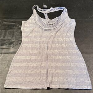 Vanity Silver Striped Racerback Tank